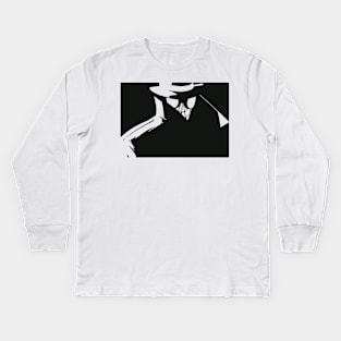 Abstract Masked Detective Inverted Kids Long Sleeve T-Shirt